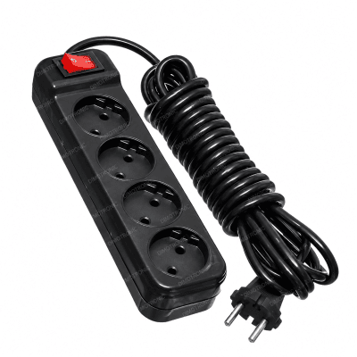 Hyper Black 4-Outlet Power Strip (Model H101) (Specs: 4 Outlets - 5m)