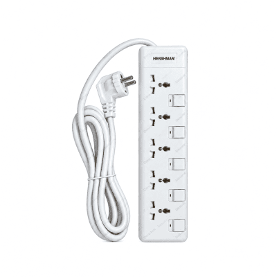 HERSHMAN High Watt Heavy Duty Extension Socket  (Model: v-515) (Specs: 5 Outlets - 16a - 250v - 3500w - 3m)