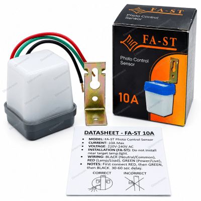 FA-ST 10A Photo Control Sensor &ndash; 220-240V AC Automatic Light Sensor