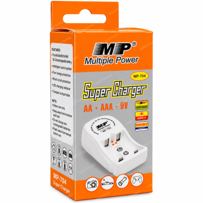 MP-704 Battery Charger and Power Adapter Fits AA/AAA/9V Batteries