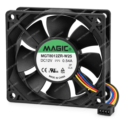  (Used like NEW) Cooling Fan MAGIC | 12 | 0.54 | MGT8012ZR-W25 | 80&times;80&times;25mm 