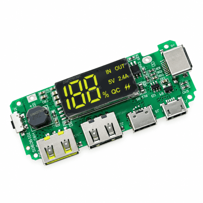 Dual USB 5V 2.4A Micro/Type-C USB Power Bank 18650 Charging Module with IP5407 IC