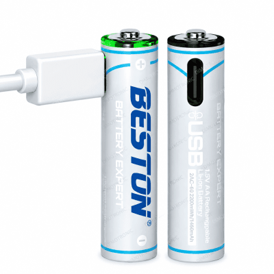 2xAAA Beston Beston-666mAh Li-ion 1.5V Rechargeable Batteries