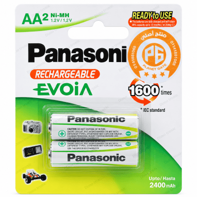 2xAA Panasonic-2400mAh Ni-MH 1.2V Rechargeable Batteries