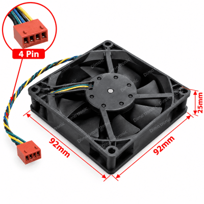 Cooling fan AVC | 12 | 0.35 | DL09225R12H | 92x92x25mm | {4 Pin} (Used like NEW)
